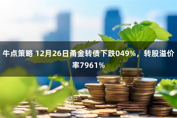 牛点策略 12月26日甬金转债下跌049%，转股溢价率7961%